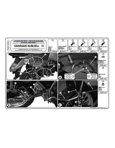 KAPPA STELAŻ KUFRA CENTRALNEGO KAWASAKI KLR 650 (07-15) ( BEZ PŁYTY ) - WYCOFANY Z OFERTY