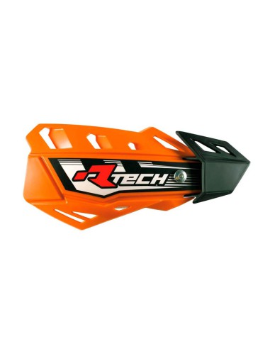 RACETECH (RTECH) OSŁONY RĄK (HANDBARY) FLX CROSS/ENDURO KOLOR POMARAŃCZOWY (Z 2 RODZAJAMI MOCOWAŃ DO KIEROWNICY ORAZ MANETEK)