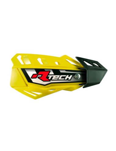 RACETECH (RTECH) OSŁONY RĄK (HANDBARY) FLX CROSS/ENDURO KOLOR ŻÓŁTY (Z 2 RODZAJAMI MOCOWAŃ DO KIEROWNICY ORAZ MANETEK)