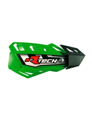 RACETECH (RTECH) OSŁONY RĄK (HANDBARY) FLX CROSS/ENDURO KOLOR ZIELONY (Z 2 RODZAJAMI MOCOWAŃ DO KIEROWNICY ORAZ MANETEK)