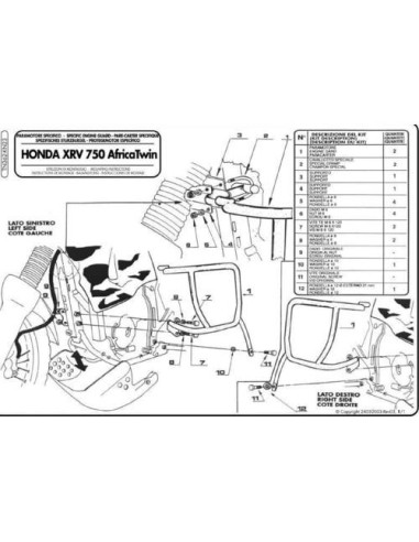 KAPPA GMOLE OSŁONY SILNIKA HONDA XRV 750 AFRICA TWIN (TN362) CZARNE