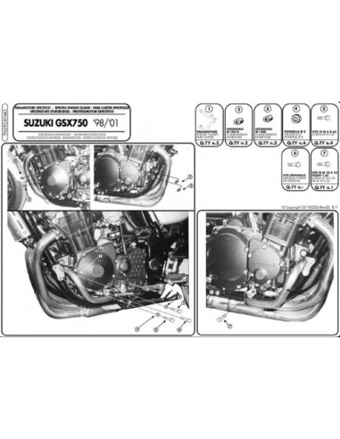 KAPPA GMOLE OSŁONY SILNIKA SUZUKI GSX 750 98-02, GSF 600 BANDIT / S 96-04 (TN392) CZARNE