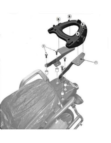 KAPPA STELAŻ KUFRA CENTRALNEGO YAMAHA XT 1200Z/ZE SUPER TENERE (10-15) ( Z PŁYTĄ MONOKEY )