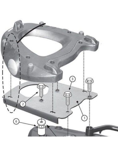 KAPPA STELAŻ KUFRA CENTRALNEGO BMW F 650GS (08-17), F 700GS (13-17), F 800GS (08-17), F 800 GS ADVENTURE (13-18) ( Z PŁYTĄ