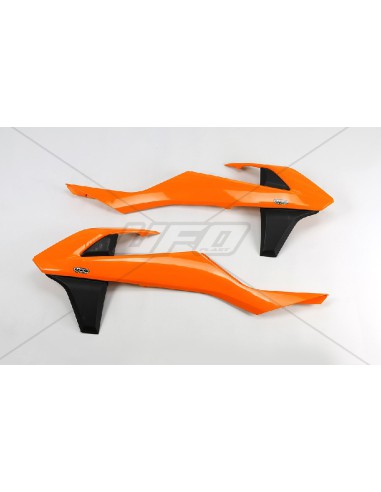 UFO OSŁONY CHŁODNICY KTM SX/SXF '16-'18 (Z WYJĄTKIEM SX 250 '16), EXC/EXCF TPI '17-'19, KOLOR OEM (POMARAŃCZOWY/CZARNY)