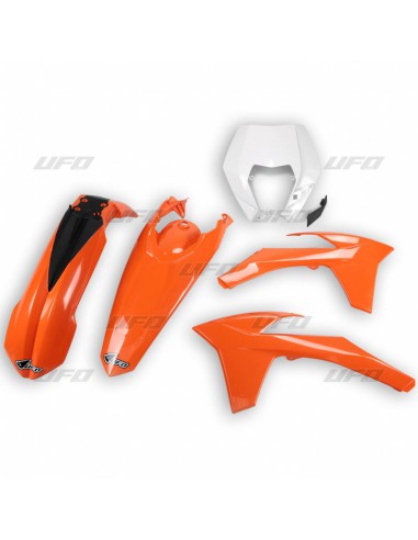 UFO KOMPLET PLASTIKÓW KTM EXC/EXCF '12-'13 KOLOR OEM (POMARAŃCZOWY/BIAŁY) (KT521E999)