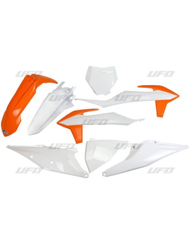 UFO KOMPLET PLASTIKÓW KTM SX 125/150/250 '19-'22, SXF (SX-F) 250/350/450 '19-'22 KOLOR OEM (POMARAŃCZOWY/BIAŁY) (KT522E999)