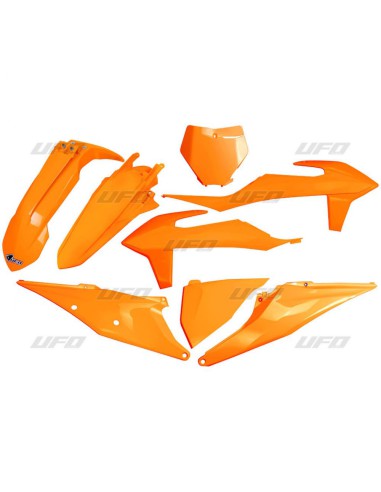 UFO KOMPLET PLASTIKÓW KTM SX 125/150/250 '19-'22, SXF (SX-F) 250/350/450 '19-'22 KOLOR POMARAŃCZOWY FLUO (KT522FFLU)