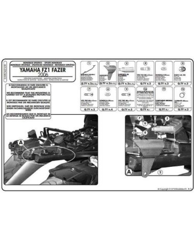 KAPPA STELAŻ KUFRA CENTRALNEGO YAMAHA FZ1 1000 FAZER (06-15) ( BEZ PŁYTY )