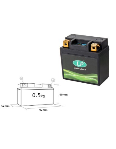 LANDPORT AKUMULATOR LITOWO-JONOWY LIFEPO4 LFP01 (ML LFP01) (92X52X90) (25,6 WH) - ODPOWIEDNIK OEM KTM, HUSQVARNA (WAGA 500G)