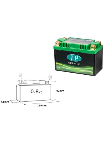 LANDPORT AKUMULATOR LITOWO-JONOWY LIFEPO4 LFP14 (ML LFP14) (134X65X92) (YTZ10S, YTZ12S, YTZ14S) (48 WH) (WAGA 800G) (4)