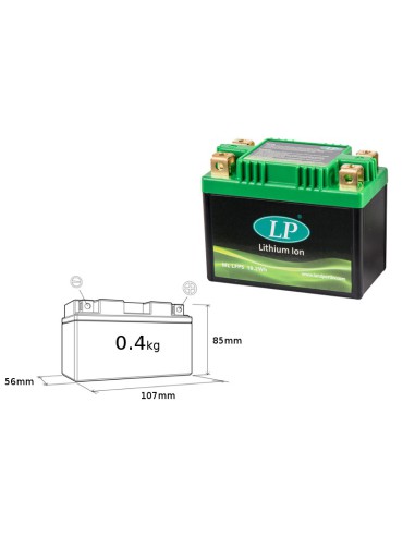 LANDPORT AKUMULATOR LITOWO-JONOWY LIFEPO4 LFP5 (ML LFP5) (107X56X85) (YTX4LBS, YTX5LBS) (19,2 WH) (WAGA 400G) (8) (OEM KTM