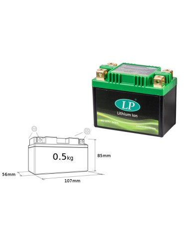 LANDPORT AKUMULATOR LITOWO-JONOWY LIFEPO4 LFP7 (ML LFP7) (107X56X85) (YTZ5S, YTX7LBS, YB7LB) (24 WH) (WAGA 500G) (8)