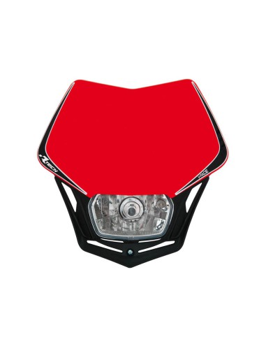 RACETECH (RTECH) LAMPA PRZEDNIA V-FACE KOLOR CZERWONY/CZARNY HUSQVARNA