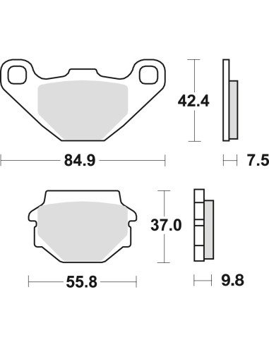 TRW LUCAS KLOCKI HAMULCOWE KH67 ORGANIC APRILIA PEGASO 650 91-00, KAWASAKI KLR 250 84-05, GPZ 500 88-04, KLE 500 91-07, KL / KLR