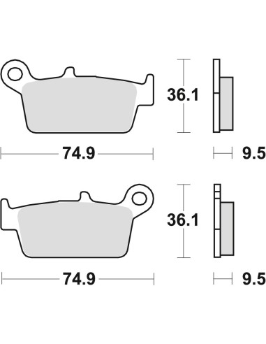 TRW LUCAS KLOCKI HAMULCOWE KH131 ORGANIC HONDA CRF 230 08-10, XR 250 88-97, XR 600 91-99, YAMAHA WR 125 98-07, TYŁ