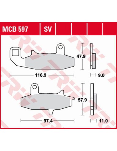 TRW LUCAS KLOCKI HAMULCOWE KH147 ORGANIC SUZUKI DR 650 90-96, DR 750 88-89, DR 800 88-91, PRZÓD (PROMOCJA)