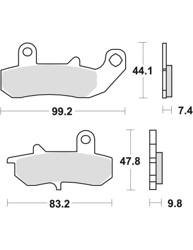 TRW LUCAS KLOCKI HAMULCOWE KH157 ORGANIC SUZUKI RGV 250 93-95, DR 600 / 650 89-96, DR 750 '89, DR 800 90-91, TYŁ