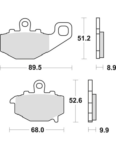 TRW LUCAS KLOCKI HAMULCOWE KH192 ORGANIC KAWASAKI ZX6R 600 94-16, ZX6R 636 02-06, ER6 06-16, VERSYS 650 07-14, Z 750 04-06, ZX9R