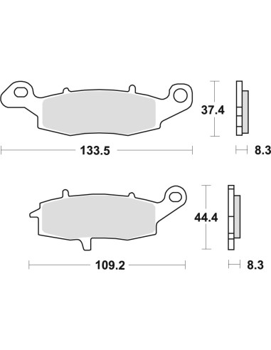 TRW LUCAS KLOCKI HAMULCOWE KH231 ORGANIC KAWASAKI ER6 06-16, VERSYS 650 07-14, Z 750, 04-06, ZR7 99-04, W 800 '11-, GPZ 1100