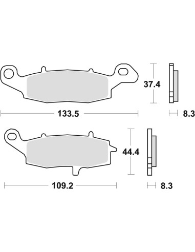 TRW LUCAS KLOCKI HAMULCOWE KH229 ORGANIC KAWASAKI ER5 01-06, ER6 06-16, VERSYS 650 07-09, KLR 650 95-04, Z 750 04-06, ZR7 99-04,