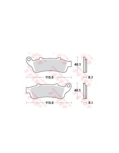 TRW LUCAS KLOCKI HAMULCOWE KH261 KH281 ORGANIC HONDA NT 650 V 02-05, VFR 800 98-05, XL 1000 V 99-03 STX 1300 02-08, GL 1800