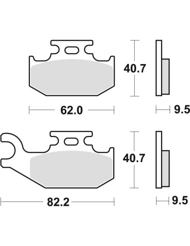 TRW LUCAS KLOCKI HAMULCOWE KH317 SINTER OFFROAD SUZUKI LTF 500 03-04, YAMAHA YXR 660 04-06 YFM 700 RAPTOR 06-, TYŁ