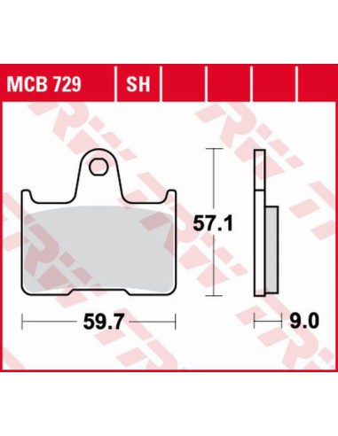 TRW LUCAS KLOCKI HAMULCOWE KH254 ORGANIC SUZUKI GSXR 600 04-05, GSF 650 05-06, GSXR 750 04-05, GSX 1400 01-07, TYŁ