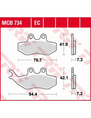 TRW LUCAS KLOCKI HAMULCOWE KH194 ORGANIC APRILIA SX 50 14-, YAMAHA DT 50 04-08, TZR 50 03-20, XT 125 05-11, PRZÓD (PROMOCJA)