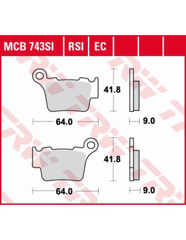 TRW LUCAS KLOCKI HAMULCOWE KH368 ORGANIC BMW G 450 X / SMR 08-11, KTM EXC / SX 125 04-16, EXC / SX 250 03-17, EXC 300 04-, EXC