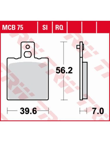 TRW LUCAS KLOCKI HAMULCOWE KH47 ORGANIC APRILIA AF-1 / ET 50 87-90, AF-1 125 88-92, RS 250 95-02, YAMAHA SZR 660 95-98, TYŁ