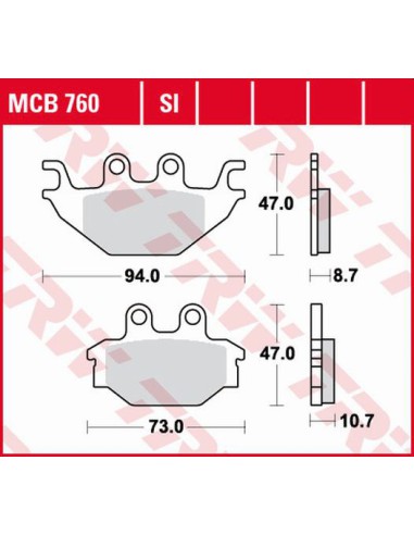 TRW LUCAS KLOCKI HAMULCOWE KH377 ORGANIC YAMAHA MT 125 14-, YZF 125 08-18, TYŁ