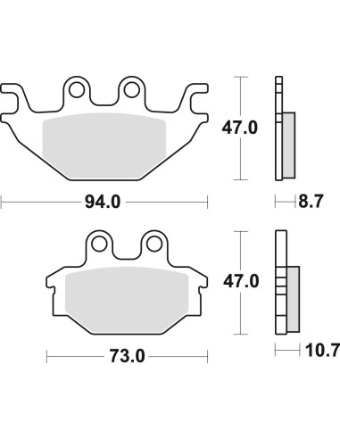 TRW LUCAS KLOCKI HAMULCOWE KH377 SINTER OFFROAD CAN-AM DS 250 08-15, KAWASAKI KVF 300 13-, PRZÓD/TYŁ