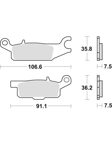 TRW LUCAS KLOCKI HAMULCOWE KH443 SINTER OFFROAD YAMAHA RAPTOR YFM 250 08-20, GRIZZLY YFM 550 09-20, GRIZZLY YFM 700 07-20, LEWY