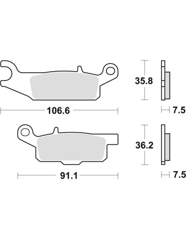 TRW LUCAS KLOCKI HAMULCOWE KH444 SINTER OFFROAD YAMAHA RAPTOR YFM 250 08-20, GRIZZLY YFM 550 09-20, GRIZZLY YFM 700 07-20, PRAWY