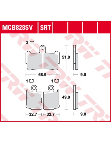 TRW LUCAS KLOCKI HAMULCOWE KH499/4 SINTER STREET HONDA VFR 1200 10-16, PRZÓD