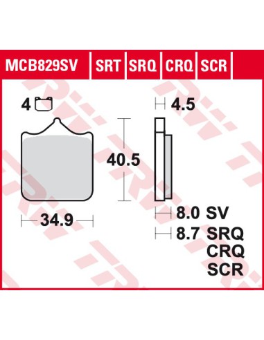 TRW LUCAS KLOCKI HAMULCOWE KH499/4 SINTER STREET BMW S 1000 RR 09-, PRZÓD