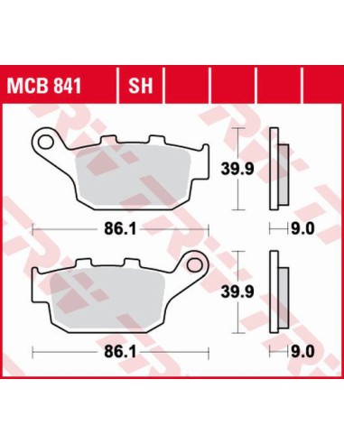 TRW LUCAS KLOCKI HAMULCOWE KH496 ORGANIC HONDA CBF 500 / CB500 X / CBR500 13-, CB 650 F / CBR 600 14-, NC 750 14-, KAWASAKI