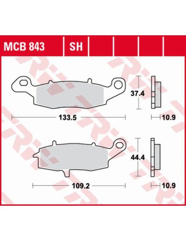 TRW LUCAS KLOCKI HAMULCOWE KH231/2 SINTER STREET KAWASAKI VN 900 06-17, VN 1500 98-03, VN 1600 03-08, VN 1700 09-17, VN 2000