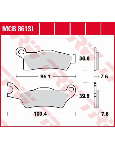 TRW LUCAS KLOCKI HAMULCOWE KH617 SINTER OFFROAD CAN-AM OUTLANDER 800 / 1000 12-, RENEGADE 1000 12-, PRAWY PRZÓD