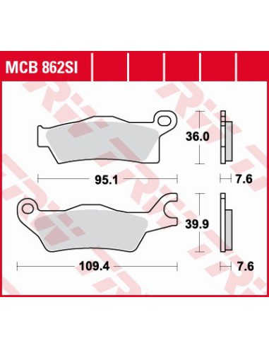 TRW LUCAS KLOCKI HAMULCOWE KH618 SPIEK METALICZNY SINTER OFFROAD CAN-AM OUTLANDER 800 / 1000 12-, RENEGADE 1000 12-, LEWY PRZÓD