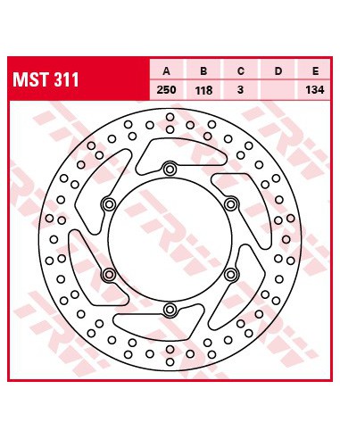 TRW LUCAS TARCZA HAMULCOWA PRZÓD SUZUKI RM 125 / 250 89-12, DR 250 95-07, DRZ 400 00-05, YAMAHA YZ / WRF 01-07, WR / YZ 426 /