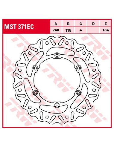 TRW LUCAS TARCZA HAMULCOWA TYŁ SUZUKI RM 125/250 '99-'10 , DRZ 400 SM 05-08, (240X118X4MM) PROMOCJA