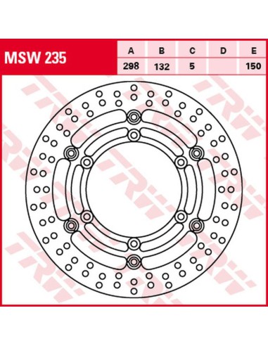 TRW LUCAS ZF TARCZA HAMULCOWA PRZÓD YAMAHA XJ 1100 (DRAG STAR)/1100A (DRAG STAR CLAS.)/1300 (ROYAL STAR)/1300A (MIDNIGHT S