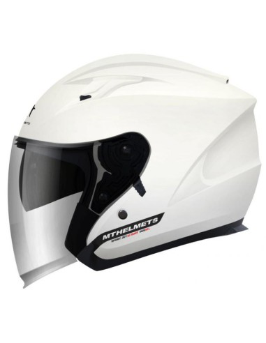 MT WYPRZEDAŻ KASK OTWARTY JET Z BLENDĄ AVENUE SOLID GLOSS PEARL WHITE KOLOR BIAŁY POŁYSK ROZMIAR XS