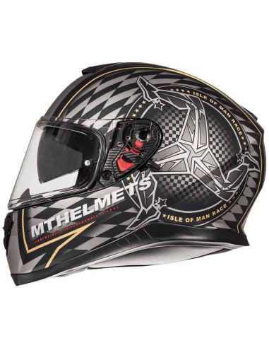 MT WYPRZEDAZ KASK INTEGRALNY THUNDER 3 SV ISLE OF MAN Z BLENDĄ KOLOR CZARNY MAT/ZŁOTY ROZMIAR XS