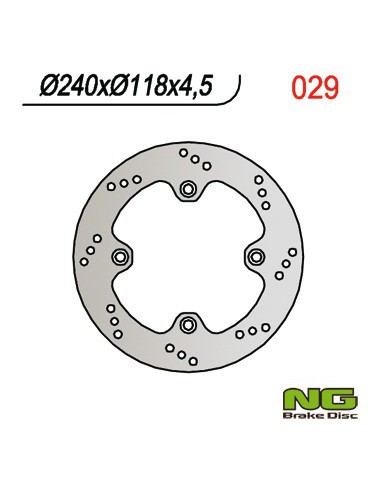 NG TARCZA HAMULCOWA TYŁ SUZUKI DR 650 S/SE '96-'11, XF 650 FREEWIND '97-02, (240X118X4,5MM) (4X10,5MM)