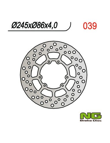 NG TARCZA HAMULCOWA PRZÓD YAMAHA XT/XTX 250 '08-21, XT 350 '90-00, YZ 125/250 '89-'91 (245X86X4) (6X6,5MM)