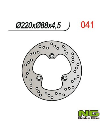 NG TARCZA HAMULCOWA TYŁ HONDA CBR 500/600F '87-90, VFR 400 '86-88, NSR 400 '85-91, '06-07, CBR 400RR '87-90, (220x88x4,5MM)