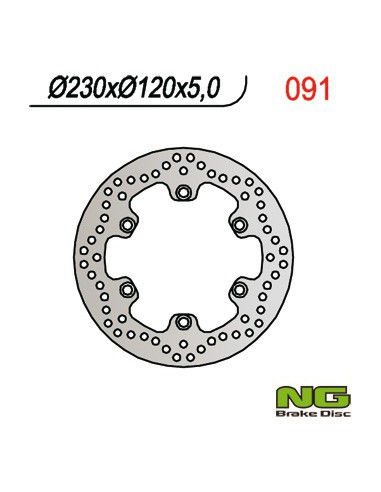 NG TARCZA HAMULCOWA TYŁ KAWASAKI KLR 650 '90-'07, KLE 500 '91-'07 (230X120X5) (6X10,5MM)